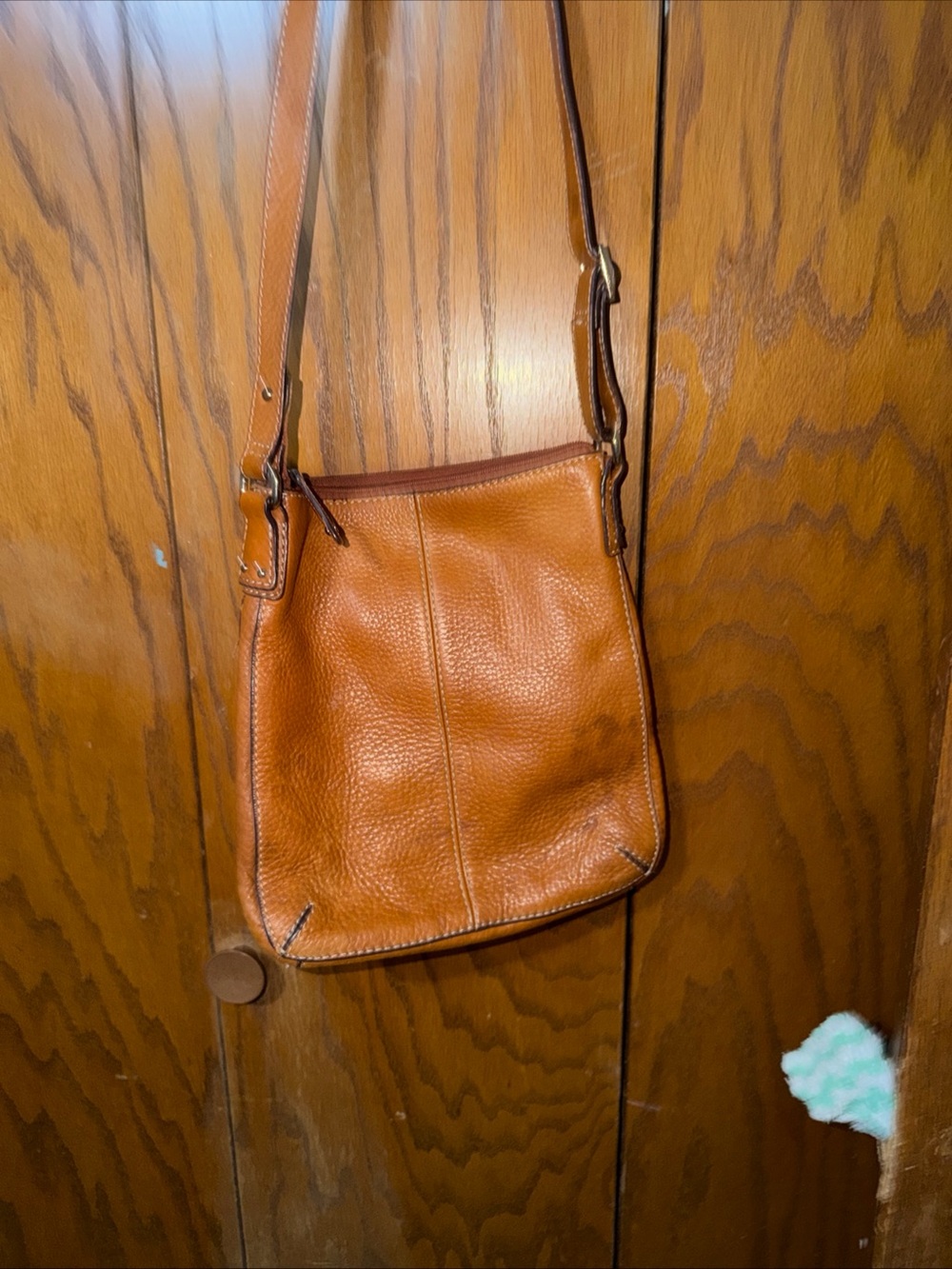 Fossil Tan Leather Crossbody Shoulder Bag